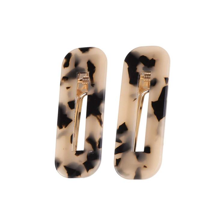 2 Pcs Tortoise Shell Hair Clips Leopard Barrettes Vintage Hair Clip for Girls