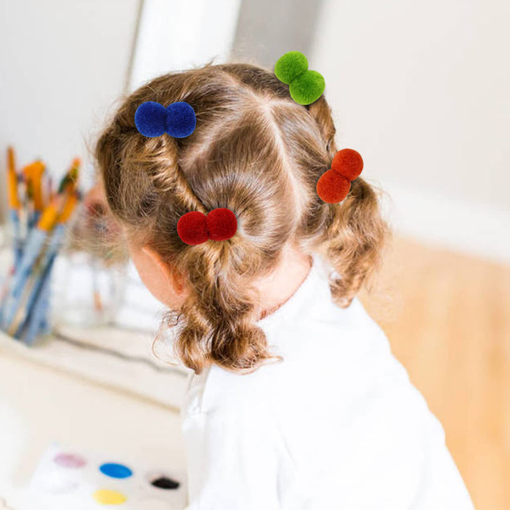 inSowni 40 Pack/20 Pairs Cute Small Pom Pom Hair Ties Colorful Balls Scrunchies Pompoms Elastics Rubber Bands Pigtail Ponytail Holders Ropes Accessor