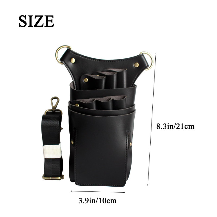 Scissor Pouch for Stylist Essentials Tools Bag, PU Leather Salon Hair Professional Scissors Holster for Hairdressers with Shoulder Belt