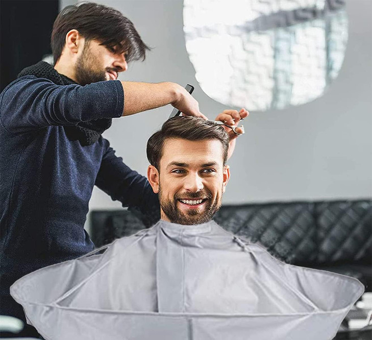 MAFENT Hair Cutting Cape - Barber & Salon Cape with Hair Catcher