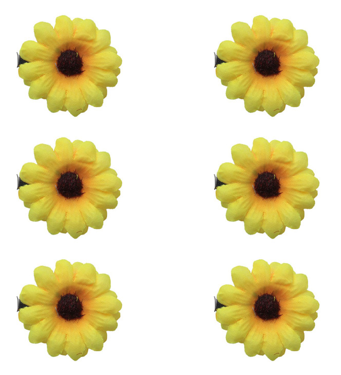SOWAKA 6 Pcs Daisy Hair Clips Vintage Sun Flower with Alligator Clips Hair Barrette for Women Girls Wedding Summer Beach Bridesmaid Bridal Party Hair