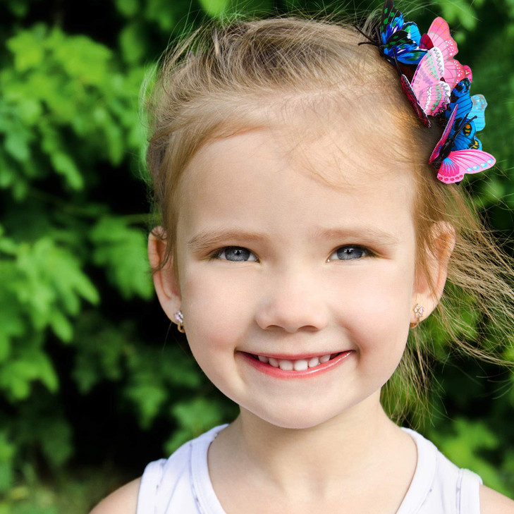 Boao 24 Pieces Butterfly Hair Clips 3D Colorful Barrettes Hair Accessories Halloween for Women Party Favors(Pink, Blue)