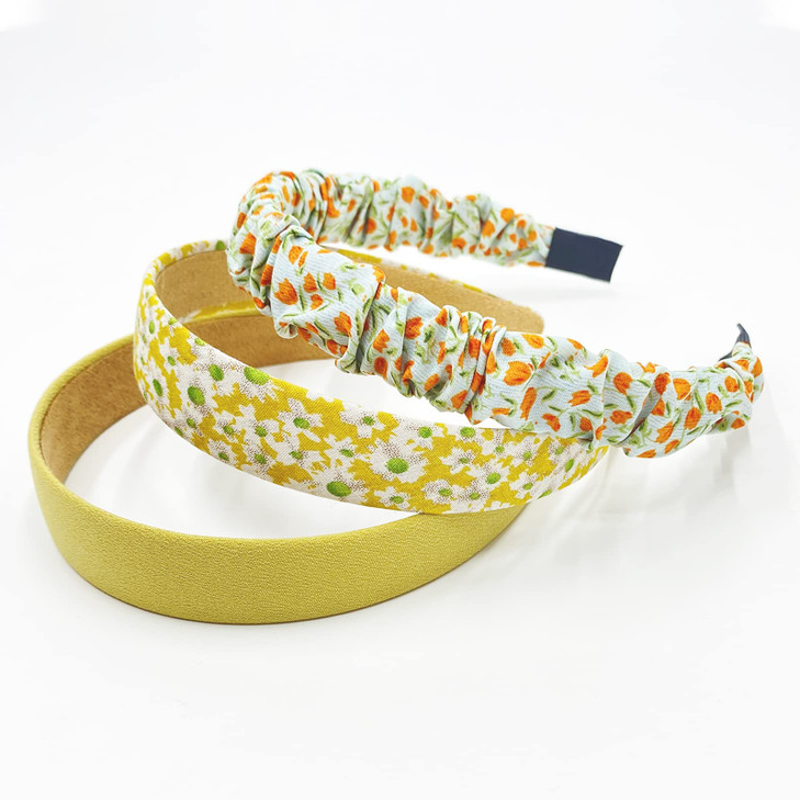 MEFINESHOW 7PK Different Fashion Headbands for Women,Non Slip Flower Headband,Cute Pearl Headbands for Girls,Vintage Wide Headband for Women,Bandana