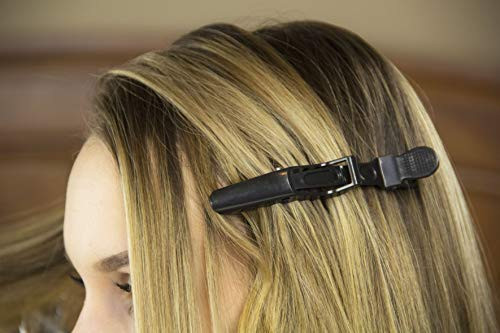 HH&LL 12pcs Hair clips for Styling  Wide Teeth & Double-Hinged Design  Alligator Styling Sectioning Clips of Professional Hair Salon Quality (Black