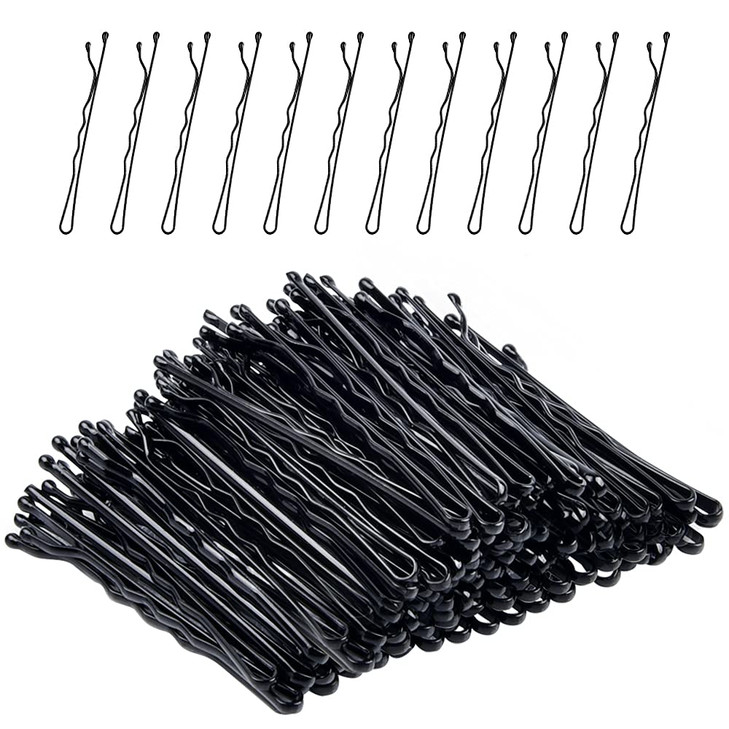 MORGLES 120Pcs Bobby Pins Black, 2Inches Bobby Hair Pins Bulk with Box for Women Girls