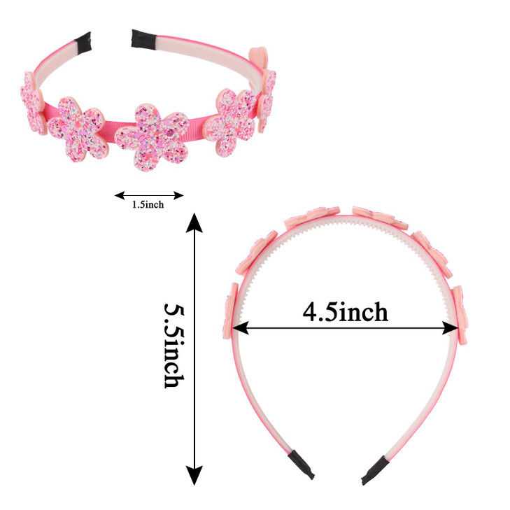 Ooosonlu Toddler Headband with bow little girl headbands glitter headband for girls headband for little girl hair accessories sparkly hair bands for