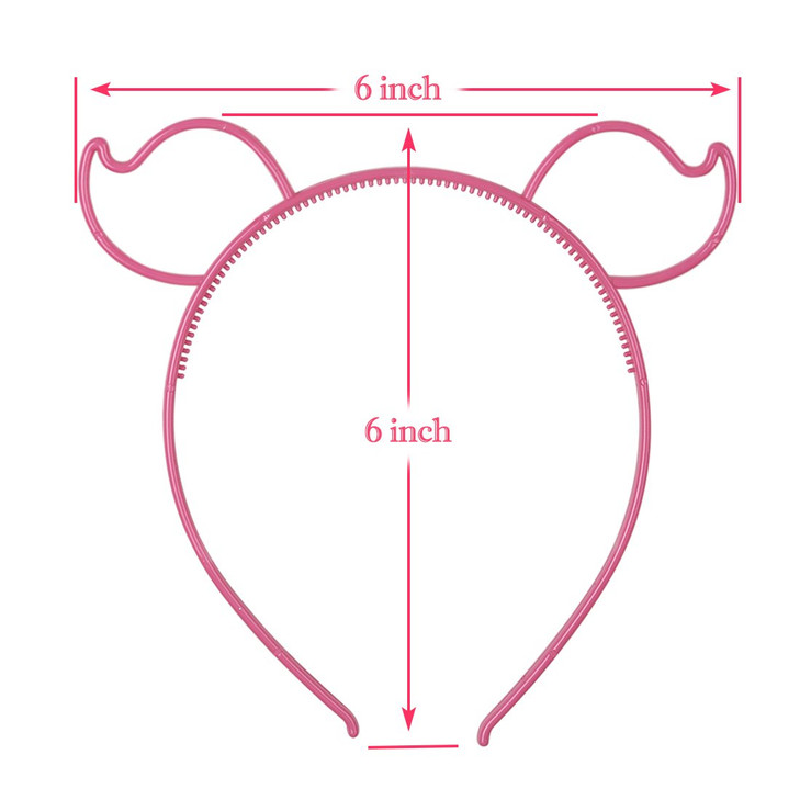 XIMA 12pcs Pig Ears Plastic Headbands Women Hairbands Accessories (SP-Pig)