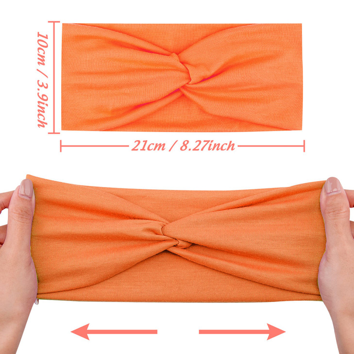 FEQO 21 Pieces Twist Headbands for Women Non-Slip Twisted Turban Stretchy Elastic Colorful Hair Bands for Workout Yoga Sports(Classic Colors)