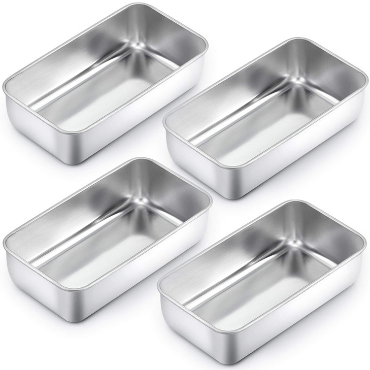 TeamFar Loaf Pan, 9¼" × 5" Bread Loaf Pans Meatloaf Pan Stainless Steel for Baking Bread Cake Lasagna, Healthy & Durable, Oven & Dishwasher Safe - Se