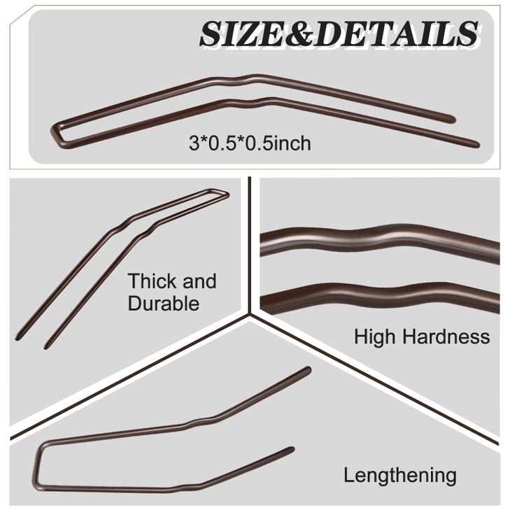 MTLEE 24 Pcs U Shaped Hair Pins, Ballet Bobby Pins for Updo with Storage Box, Metal U Bun Hair Forks for Women Girls, Thick, Thin, Long, Curly Hair(B