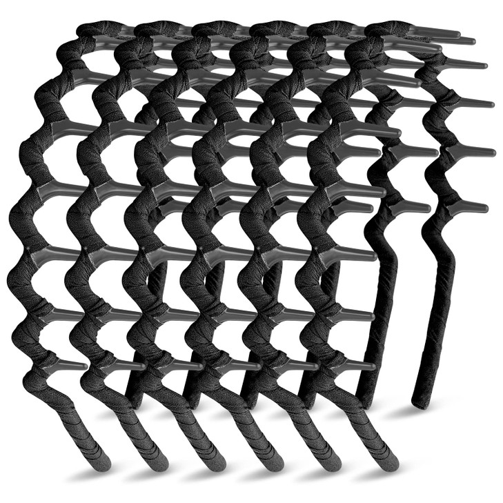 Syhood 6 Pieces Zigzag Headbands for Women Shark Tooth Comb Hairbands Wrapped Cloth Hairbands Wave Shape Plastic Hair Band Hair Accessory(Eye-catchin