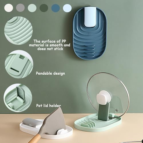 Multifunctional Spoon Rest, 2PCS Foldable Pot Lid Holder Spoon Rest Pan Pot Cover Lid Rack Shelf Stand for Stove Top Kitchen Gadgets Utensil Holder f