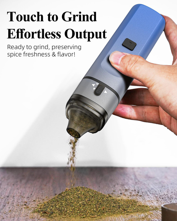 Electric Spice Grinder,Automatic Small Portable Herbal Machine & Spice Mill,USB Rechargeable Grinding Up to 1.5 Gram(Gradient Blue)