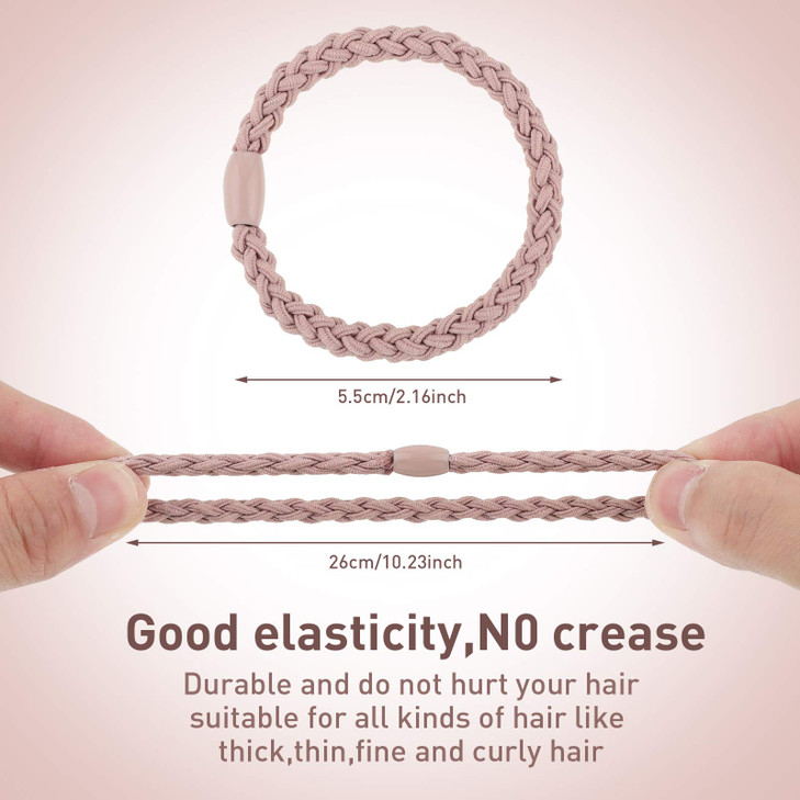 Chuangdi 12 Pieces Cotton Hair Ties Braided Elastic Hair Bands Ropes Braided Ponytail Holders Accessories for Women(Mixed Colors)