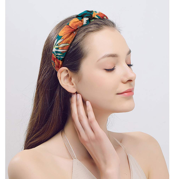 TOBATOBA 10 Piece Womens Headbands Set, Knotted & Twist Turban Wide Headbands, Summer Floral Bandana Hair Accessories