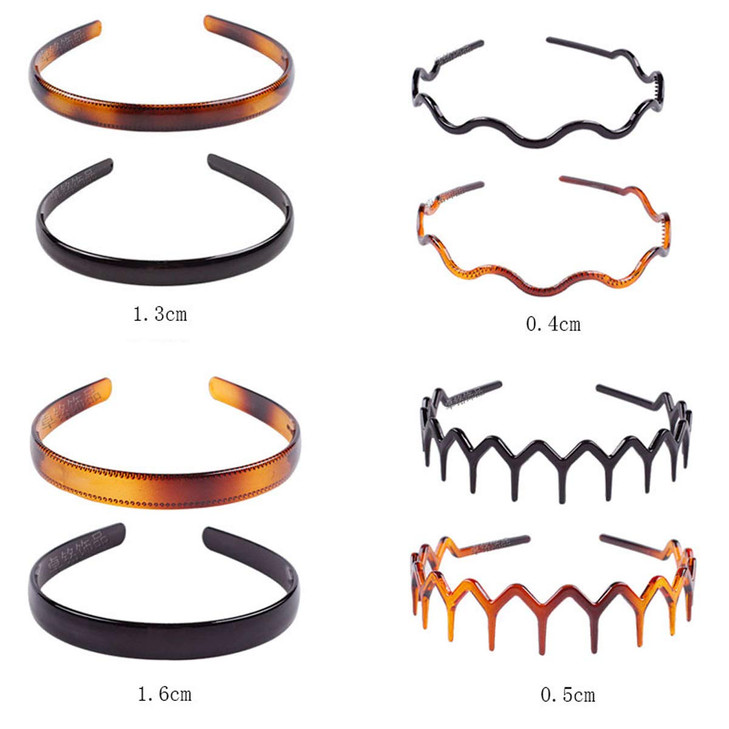 Suoirblss Plastic Tooth Hair Comb Headband Hard Headbands Ribbon Hairband Women Men Hair Accessory (style02)