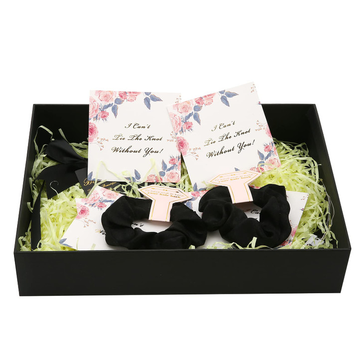 Hasoar Satin Bridesmaid Scrunchies 12 pack Proposal Gifts Elastics Hair Ties Scrunchies Bachelorette Party Favors Satin Bridesmaid Gift for Bridal We