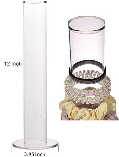 Cq acrylic Acrylic Ponytail and Scrunchie Holder Stand,Girls Bracelet Display Rack, Hair Scrunchy Holder, Vertical Bracelets and Scrunchies Holders,1