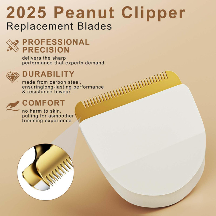 2 Pack Professional Peanut Replacement Blade-Precision-Ground for Smooth Cutting? Snap-On Compatible with Wahl Peanut Clippers & Trimmers #2068-300,