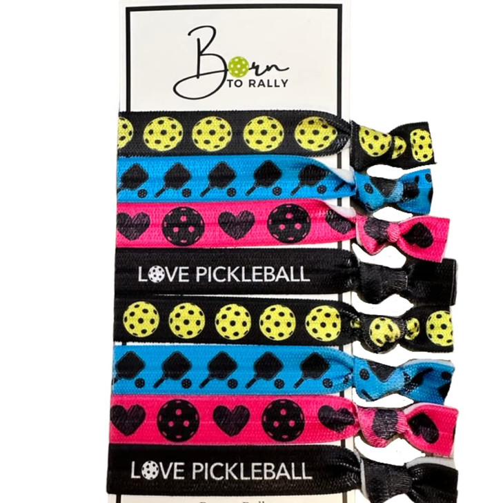 Hair Ties and Accessories for Pickleball Players - No Crease Elastics Set, Ponytail Holders, Gifts for Women, Teens, and Girls