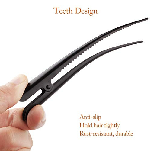 Large Long Alligator Hair Clips for Styling Salon Sectioning, GLAMFIELDS 5 inch Rust-Proof Durable Non-Slip Duckbill Metal Clips for Women Thick and