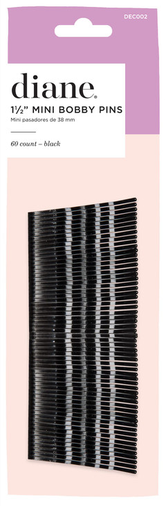 Diane Mini Bob Pins, Black, 1.5 Inch, 60 Count