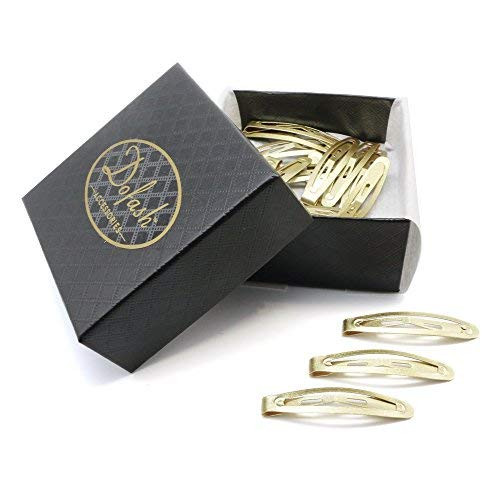 Dofash 20Pcs Snap Hair Clips Hair Grips Metal Hair Clips 4.5Cm/1.77In Hair Accessories For Girls?Blonde)