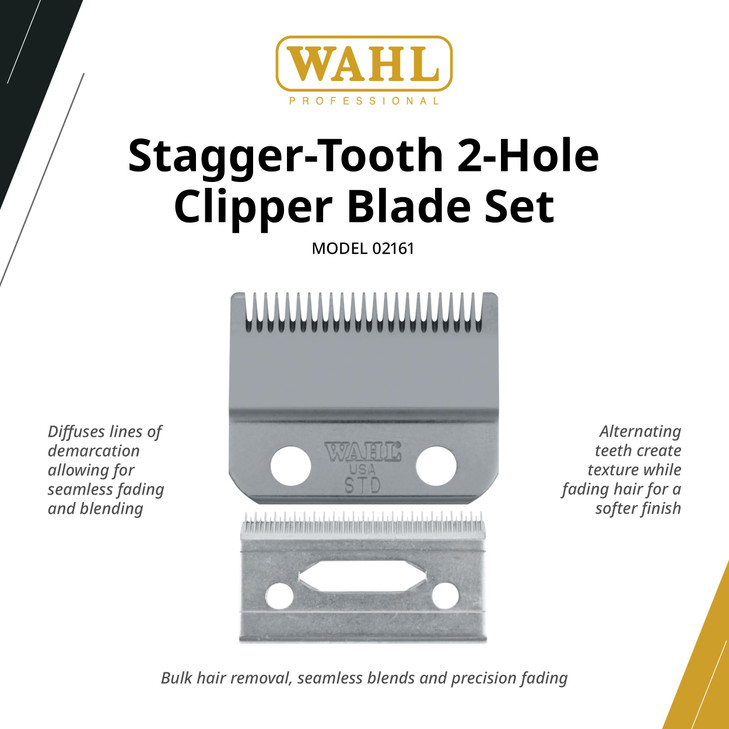Wahl Professional 2-Hole Stagger-Tooth Clipper Blade, Cordless Magic Clip, Professional Use