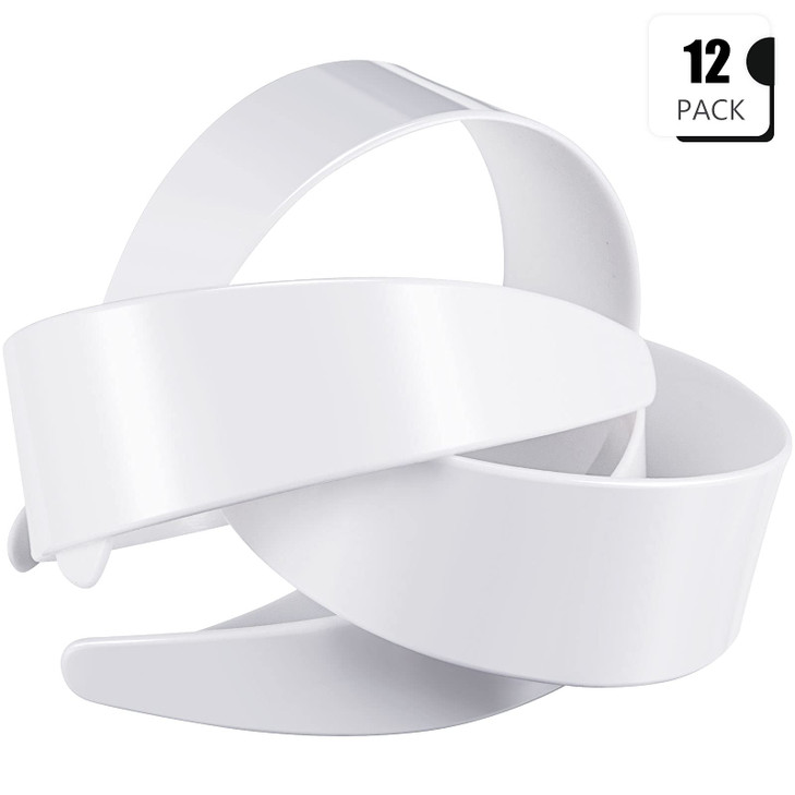 Chuangdi 12 Pieces Plastic Headbands Wide Hard Plain Craft Headband Plastic Hairband for DIY Hair Accessories Women(2 Inch,White)