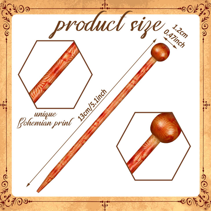 Cindeer 12 Pieces Wooden Hair Sticks Bulk Vintage Japanese Chinese Hairpins for Women Decorative Retro Hair Chopsticks for Women Bun Updo Accessory,