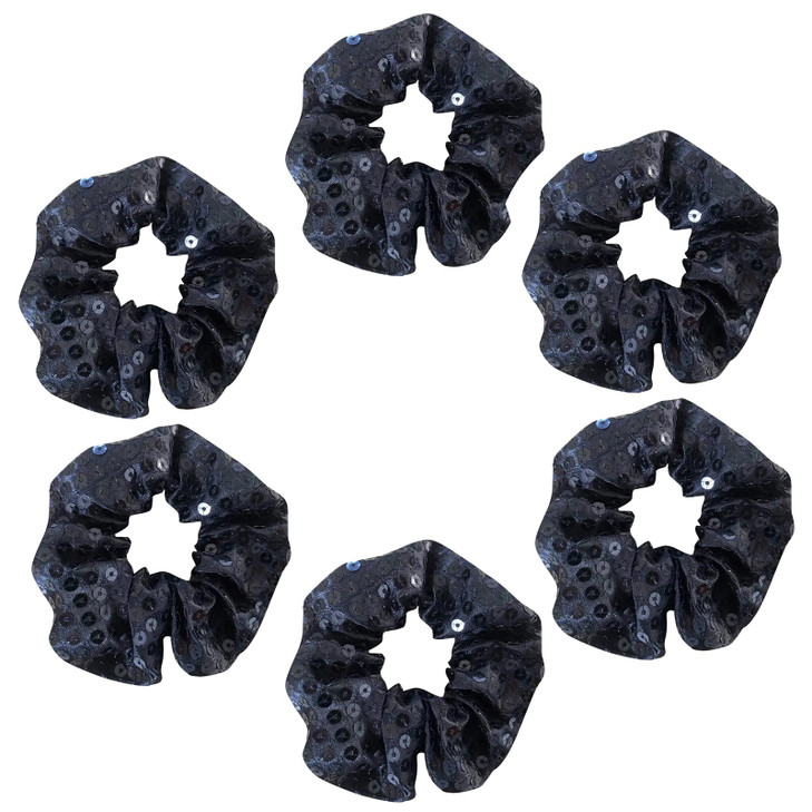 6 Pack Sparkly Sequin Cheer Team Scruncci Slap Bracelet Sleepover Party Hair Scrunchies Ponytail Holder Elastic Hair Bands Scrunchy Hair Ties Hair Ac