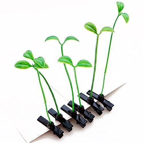 Dreamxue Funny Grass Hair Clips, 4 Pcs Bean Sprout Hairpins, Green Leaf Plant Antenna Hair Pins Hair Accessories for Women Girls Kids