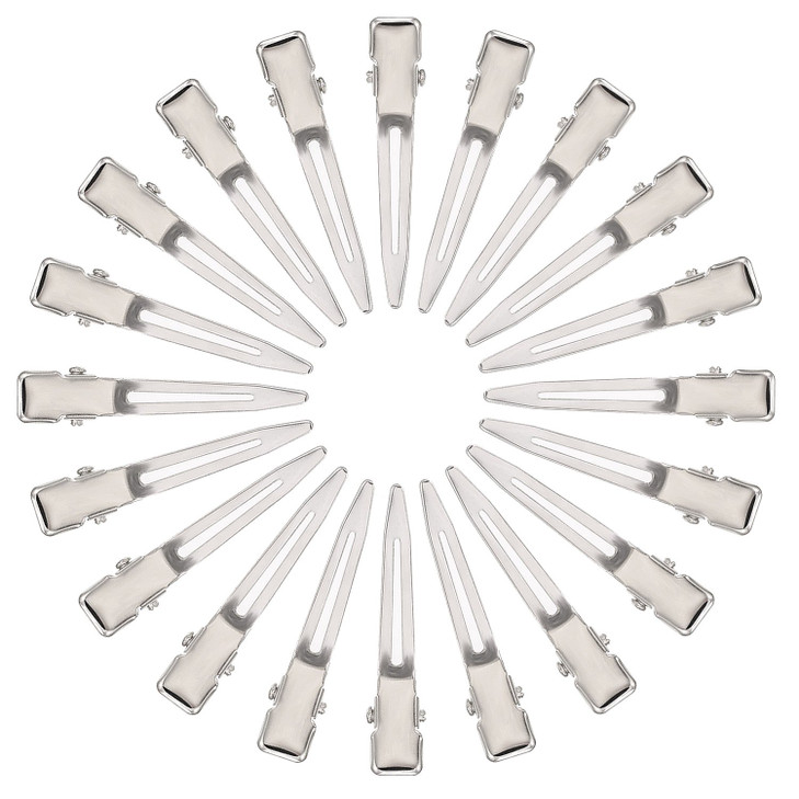 Hicarer 1.75 Inches Single Prong Hair Clips, 50 Pack - Durable Metal Alligator Clips for Dreads Lock Clips, Hair Extensions, Pin Curls, Hair Pins