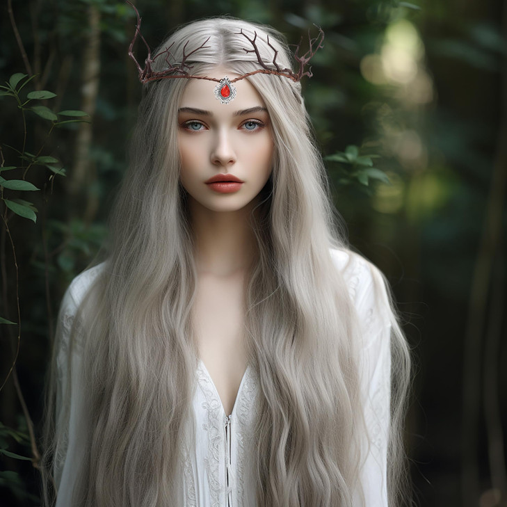 Vivivalue Fairy Floral Crown Woodland Headband Elf Flower Headpiece Renaissance Faire Costume for Women Halloween Cosplay Renaissance Maternity Weddi