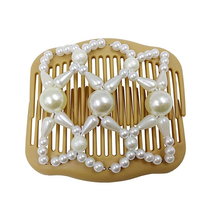 LOVEF Pearl Thick Hair Clips - Premium Beaded Hair Accessories for Women  Bun Holder Ponytail and French Twist Styler | Best Decorative & Easy Comb