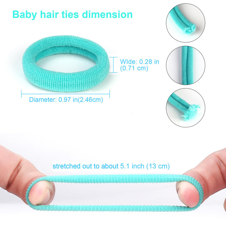 300PCS Kids Toddler Hair Ties for Girls, Cotton Baby Hair Ponytail Holders, Tiny Seamless Elastic Hair Bands, Enough Soft and No Damage, 15 Colors, b