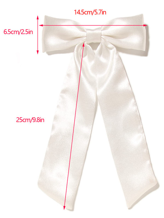 Furling Pompoms Bow Hair Clips with Long Tail, 3pcs Hair Ribbon Bows for Women, Black White Pink Hair Bows for Girls Hair Accessories