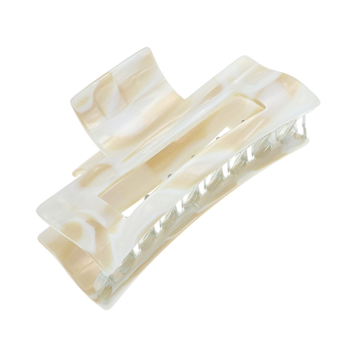 France Luxe Large Cutout Rectangle Claw Clip, Classic, Handmade French Hair Clips for Women with Thick Hair, Strong Hold With Gentle Grip, Lightweigh