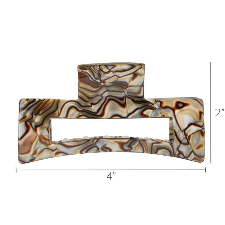 France Luxe Large Cutout Rectangle Claw Clip, Classic, Handmade French Hair Clips for Women with Thick Hair, Strong Hold With Gentle Grip, Lightweigh