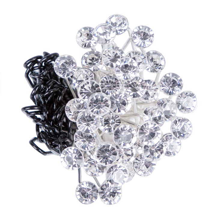 80 Pack White Rhinestone Hair Pins and U Shape Hairpins, findTop Wedding Hair Clips Professional Hairdressing Grip with Storage Bottle (40 Crystal Pi