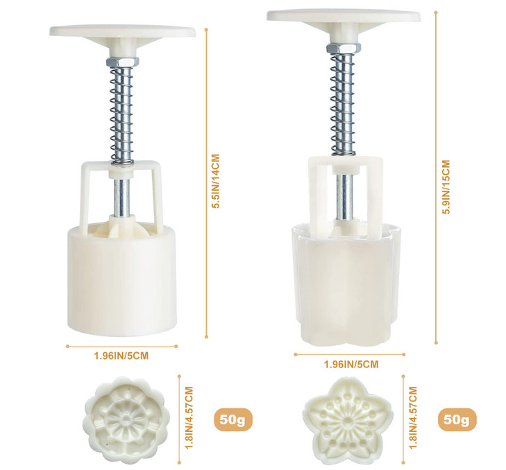 LIUDHPSP Moon Cake Mould Set,Includes 12 pcs Flower pattern base and 2 Pieces Bath Bombs Press,Mid Autumn Festival DIY Hand Press Cookie Stamps Pastr