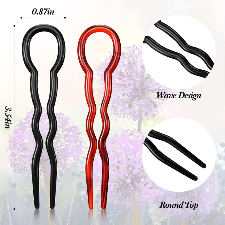 Chuangdi 24 Piece Plastic Hair Bobby Pins U Shaped Grip Pins Fast Spiral Clips Hair Grip for Women Hairstyle Accessories(Black and Coffee)