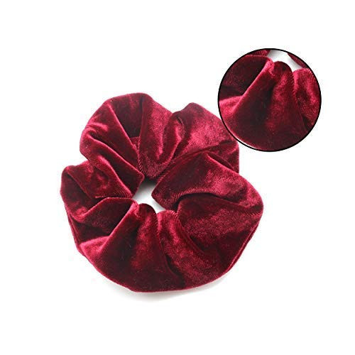 Dofash Premium Velvet Scrunchies for Women - No Damage Hair Ties, Soft & Comfortable for All Hair Types, Perfect for Day and Night - 3 Pcs (Blue, Red