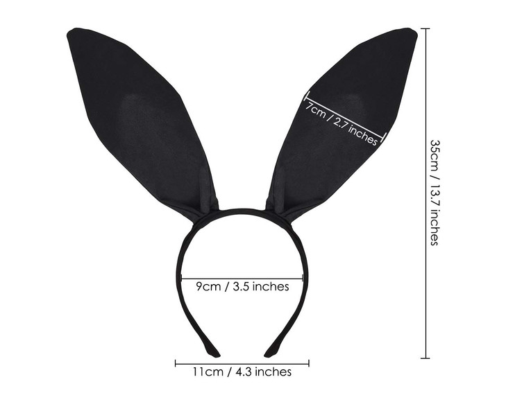DS. DISTINCTIVE STYLE Easter Headband Bunny Ears Headband Rabbit Ear Hair Accessories - Black