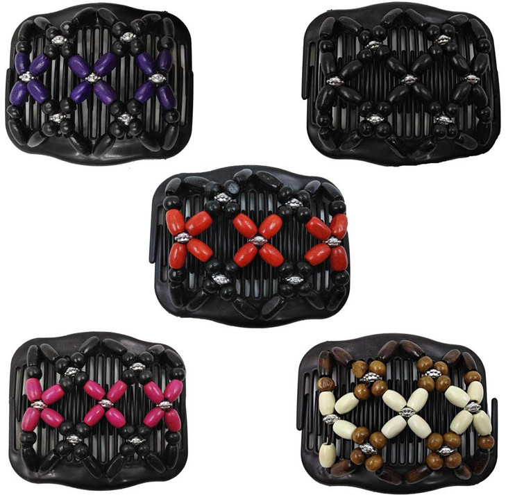 LOVEF 4 Pcs Hair Accessory Clips for Women Any Hair Type - French Twist Holder, Bun Maker, Ponytail - Decorative Hair Combs with Interlocking System