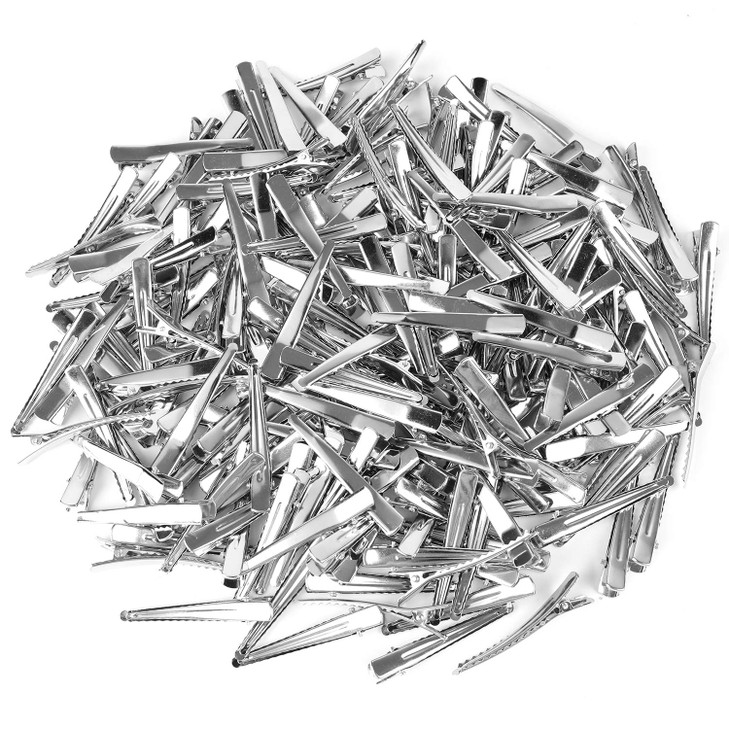 Bekith 200 Pack 2.36 inches Hair Clips, Metal Alligator Teeth Prongs Clips Holders Hairdressing Salon Hair Grip