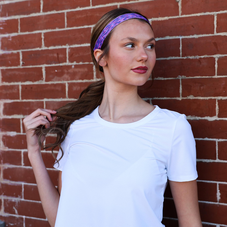 FROG SAC Headbands for Girls - 6 Adjustable No Slip Head Bands for Kids, Athletic Sport Hair Bands for Women, Stretch Elastic Headband, Fabric Hair A