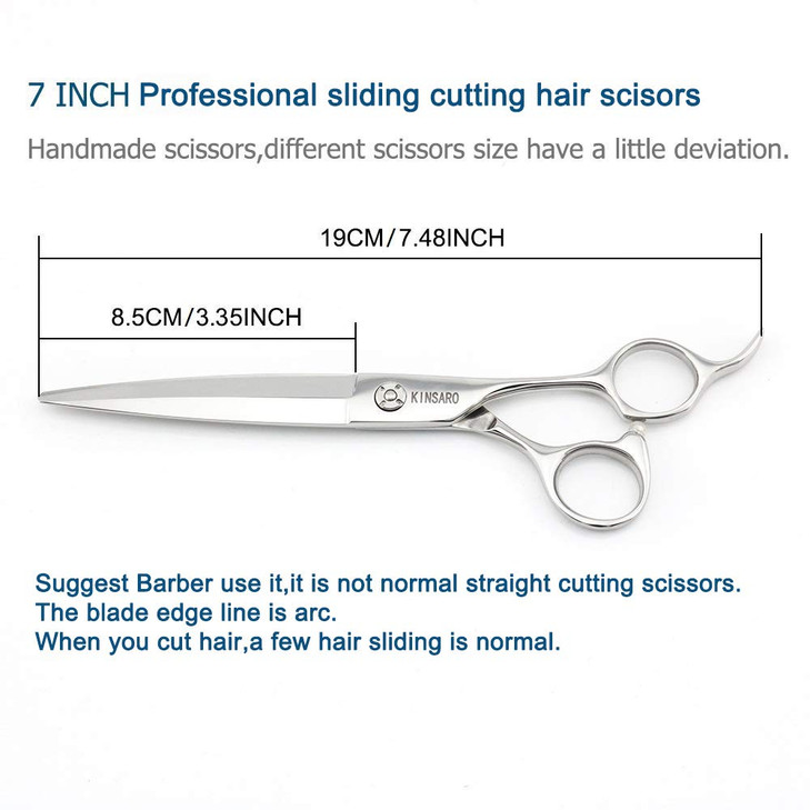 Barber Scissors 7" Professional Sliding Hair Scissors Willow Shape Sliding Hair Shears Professional Haircut Razor Edge 440c Barber Shears KINSARO for
