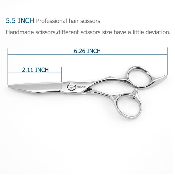 5.5 Inch Hair Cutting Scissors Barber Hair Shears Professional Haircut Scissors Hair Cut 440c Hairdresser Barber Shears KINSARO for Hairdresser Barbe