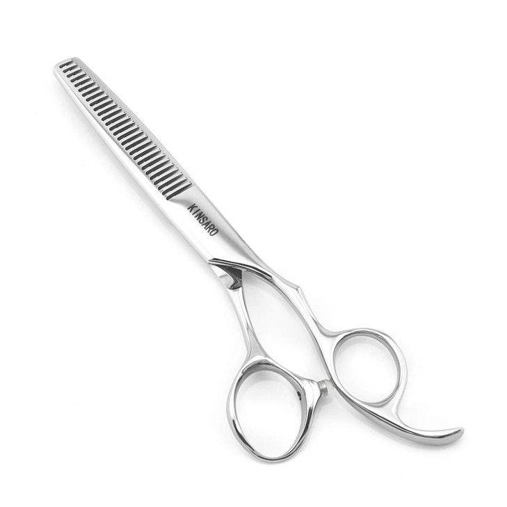 5.5" Hair Thinning Scissors Barber Scissors Professional Sharp Hairdresser Hair Thinning Shears 28 Teeth 440C Silvery Convex Edge Blade Blind Hole KI